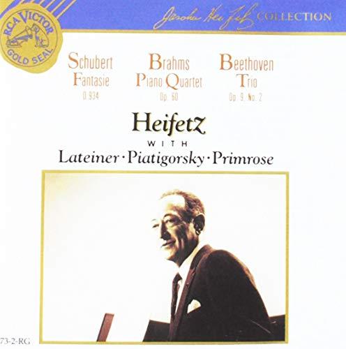 HEIFETZ Schubert:Fantasie,D.934 - Brahms:Piano Quartet, Op.60 - Beethoven: Trio Op.9,No.2