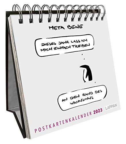 meta bene Postkartenkalender 2023: Dieses Jahr lass ich mich einfach treiben ... am Rand des Wahnsinns | Tischkalender mit 53 Postkarten von meta bene