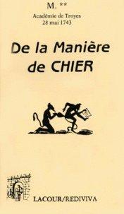 De la manière de chier : Académie de Troyes, 28 mai 1743