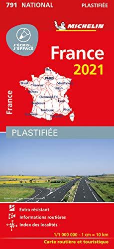 Michelin Frankreich 2021 (plastifiziert): Straßen- und Tourismuskarte 1:1.000.000 (MICHELIN Nationalkarten)