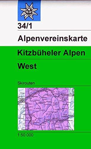 Kitzbüheler Alpen, West: Skirouten - Topographische Karte 1:50.000 (Alpenvereinskarten)