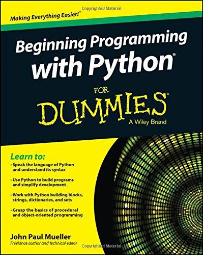 Beginning Programming with Python FD (For Dummies Series)