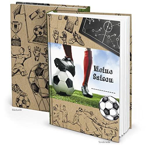 Fußballbuch MEINE SAISON (Hardcover A5, Blankoseiten): Tolles Geschenk-Buch für Statistiken und Ergebnisse