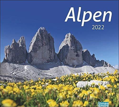 Alpen Bildkalender 2022 - times&more Reise-Kalender - Wandkalender mit Monatskalendarium - 30 x 27 cm