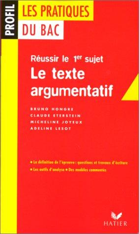 Le texte argumentatif