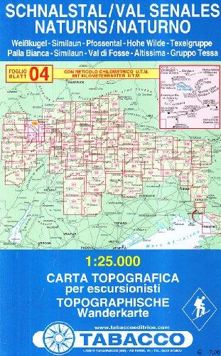 Schnalstal: Wanderkarte Tabacco 04. 1:25000 (Cartes Topograh)