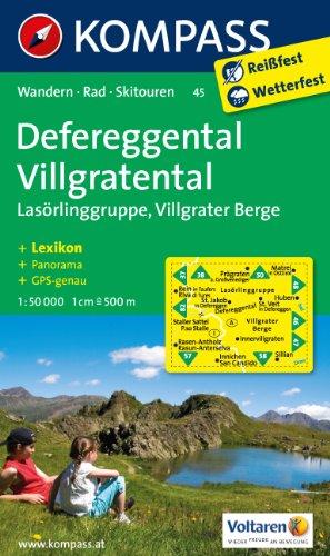 Defereggental - Villgratental - Lasörlinggruppe - Villgrater Berge: Wanderkarte mit Aktiv Guide, Panorama, alpinen Skirouten und Radrouten. GPS-genau. 1:50000 (KOMPASS-Wanderkarten)