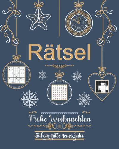 Weihnachts Rätsel: Rätselheft mit 8 Rätselarten inkl. Sudoku, Kreuzworträtsel, Buchstabensalat und Labyrinthe | Weihnachtsgeschenke Kleinigkeiten