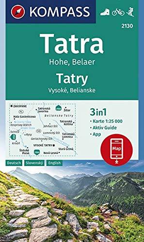 Tatra Hohe, Belaer, Tatry, Vysoké, Belianske: 3in1 Wanderkarte 1:25000 mit Aktiv Guide inklusive Karte zur offline Verwendung in der KOMPASS-App. ... Skitouren. (KOMPASS-Wanderkarten, Band 2130)