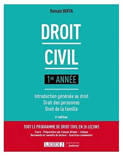 Droit civil : 1re année : introduction générale au droit, droit des personnes, droit de la famille