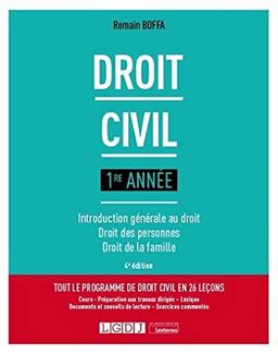 Droit civil : 1re année : introduction générale au droit, droit des personnes, droit de la famille