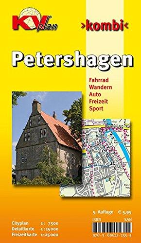 Petershagen: 1:15.000 Stadtplan mit Freizeitkarte 1:25.000 inkl. Rad- und Wanderwegen mit Cityplan 1:7.500 (KVplan Mittelweser-Region)