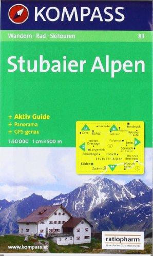 Stubaier Alpen: Wander-, Bike- und Skitourenkarte. Mit Panorama. GPS-genau. 1:50.000