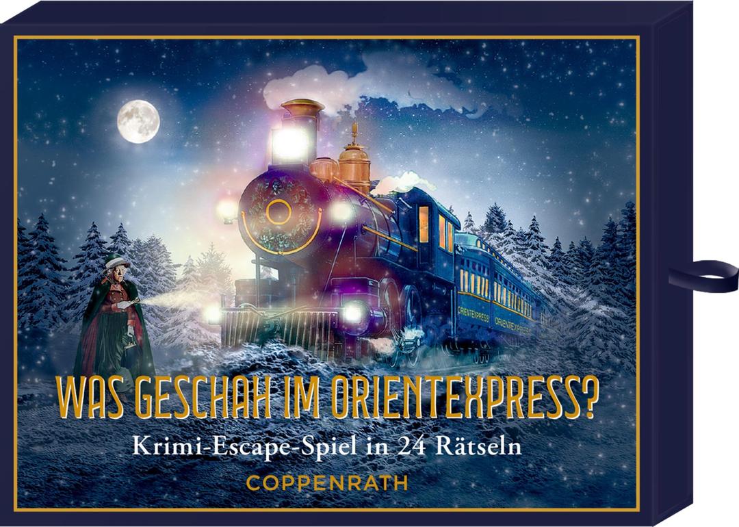 Schachtelspiel – Was geschah im Orientexpress?: Krimi-Escape-Spiel in 24 Rätseln (Literarische Adventskalender)