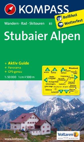 Stubaier Alpen: Wanderkarte mit Aktiv Guide, Panorama, alpinen Skirouten und Radrouten. GPS-genau. 1:50000