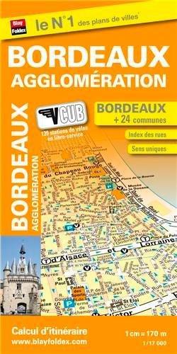 Plan de Bordeaux et de son agglomération (avec localisation des stations VCUB)