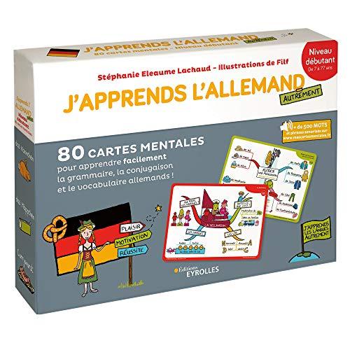 J'apprends l'allemand autrement : niveau débutant : 80 cartes mentales pour apprendre facilement la grammaire, la conjugaison et le vocabulaire allemands !