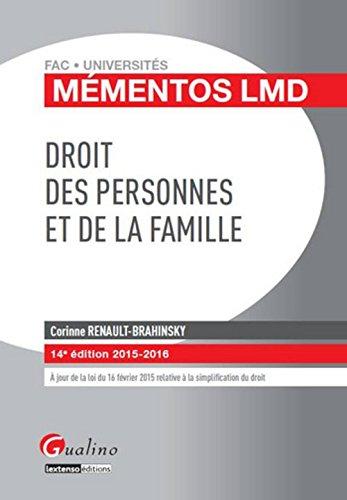 Droit des personnes et de la famille : 2015-2016