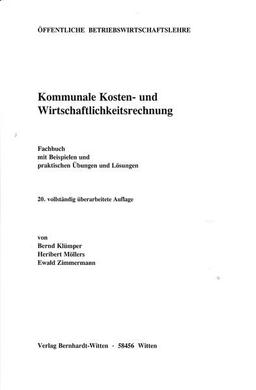 Kommunale Kosten- und Wirtschaftlichkeitsrechnung: (keine Auslieferung über den Buchhandel)