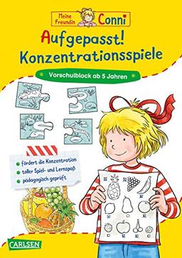 Conni Gelbe Reihe: Aufgepasst! Konzentrationsspiele: Vorschulblock ab 5 Jahren