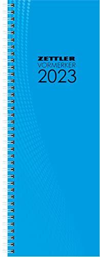 Vormerkbuch blau 2023 - Bürokalender 10,5x29,7 cm - 1 Woche auf 1 Seite - mit Ringbindung - robuster Kartoneinband - Tischkalender - 718-0015