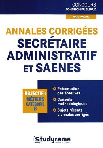 Annales corrigées secrétaire administratif et SAENES