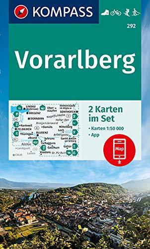 KOMPASS Wanderkarte Vorarlberg: 2 Wanderkarten 1:50000 im Set inklusive Karte zur offline Verwendung in der KOMPASS-App. Fahrradfahren. Skitouren. Langlaufen. (KOMPASS-Wanderkarten, Band 292)