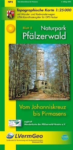 Naturpark Pfälzerwald /Vom Johanniskreuz bis Pirmasens: Naturparkkarte 1:25 000 mit Wander- und Radwanderwegen (Freizeitkarten Rheinland-Pfalz 1:15000 /1:25000)