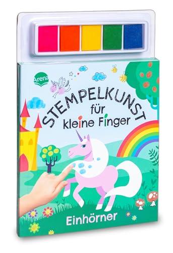 Stempelkunst für kleine Finger. Einhörner: Fingerstempeln für Kinder ab 3 Jahren mit 5 Stempelkissen