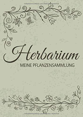 Herbarium - Meine Pflanzensammlung: Herbarium Leer A4 - Pflanzen Sammeln, Bestimmen, Aufbewahren - 110 Seiten Papier Weiß - Pflanzenbestimmung - Motiv: Vintage Blumen Blüten Muster Natur