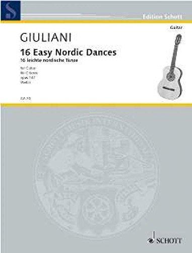 16 Easy Nordic Dances: op. 147. Gitarre.: op. 147. Guitar. (Edition Schott)