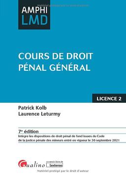 Cours de droit pénal général : licence 2