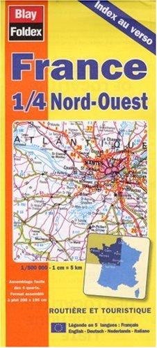 Carte routière : France 1/4 Nord-Ouest (avec index au verso et légende en 5 langues)