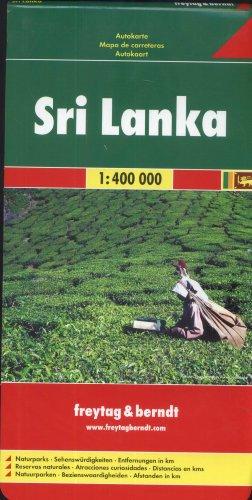 Sri Lanka 1 : 400 000. Autokarte. Entfernungen in km. Naturparks. Sehenswürdigkeiten