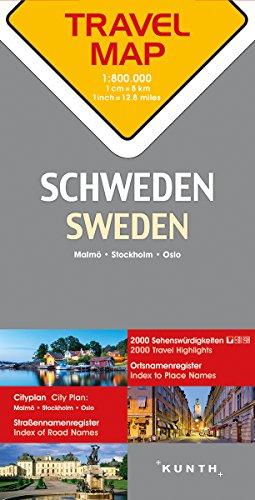 Reisekarte Schweden 1:800.000: Travel Map Sweden