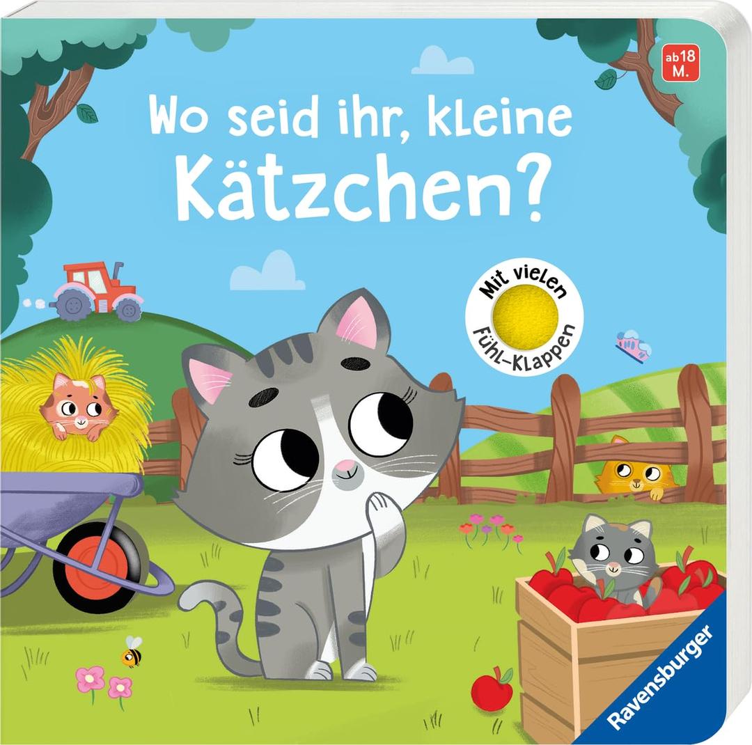 Wo seid ihr, kleine Kätzchen? Spielbuch mit vielen Stoff-Klappen, Kinderbuch ab 18 Monaten, Pappbilderbuch