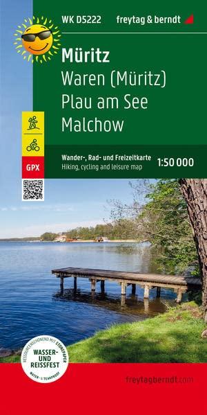 Müritz, Wander-, Rad- und Freizeitkarte 1:50.000, freytag & berndt, WK D5222: Waren (Müritz), Plau am See, Malchow, Toureninfos, GPX Tracks, ... (freytag & berndt Wander-Rad-Freizeitkarten)