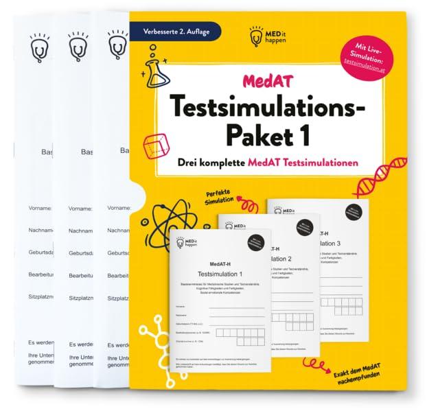 MedAT Testsimulations-Paket 2024 von MEDithappen - Drei komplette MedAT Testsimulationen