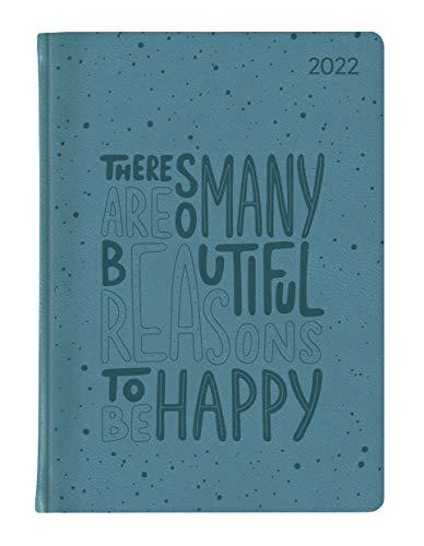 Ladytimer Deluxe Turquoise 2022 - Taschen-Kalender A6 (10,7x15,2 cm) - Tucson Einband - Motivprägung Spruch - Weekly - 128 Seiten - Alpha Edition