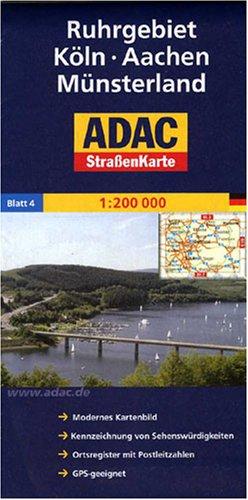 ADAC StraßenKarte Deutschland 04. Ruhrgebiet, Köln, Aachen, Münsterland 1 : 200 000