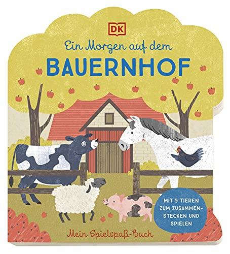 Mein Spielspaß-Buch. Ein Morgen auf dem Bauernhof: Pappbilderbuch ab 3 Jahren mit Tierfiguren zum Zusammenstecken