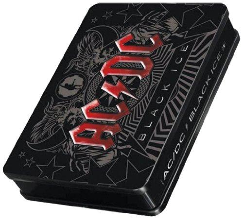 AC/DC - Black Ice - Steelbox inkl. CD/DVD, Flagge, Sticker-Set und Original Gibson Gitarren-Plektrum