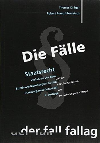 Die Fälle; Staatsrecht: Verfahren vor dem Bundesverfassungsgericht und Staatsorganisationsrecht. 26 Fälle mit Lösungsskizzen und Formulierungsvorschlägen