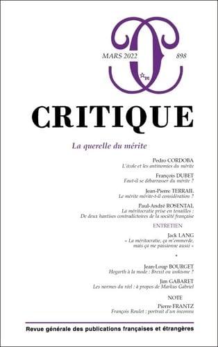 Critique, n° 898. La querelle du mérite