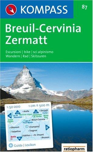 Breuil, Cervinia, Zermatt: 1 : 50 000. Wander-, Bike- und Skitourenkarte. Carta escursioni, bike e sci alpinismo