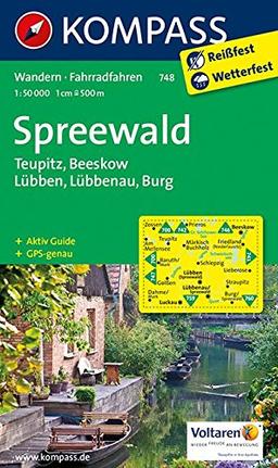 Spreewald - Teupitz - Beeskow - Lübben - Lübbenau - Burg: Wanderkarte mit Aktiv Guide und Radwegen. GPS-genau. 1:50000 (KOMPASS-Wanderkarten, Band 748)