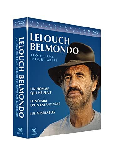 Coffret lelouch / belmondo : itinéraire d'un enfant gâté + les misérables + un homme qui me plaît [Blu-ray] [FR Import]