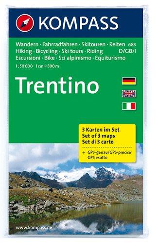 Trentino: Wanderkarten-Set in der Schutzhülle mit Radrouten, Skitouren und Reitwegen. GPS-genau. 1:50000 (KOMPASS-Wanderkarten)