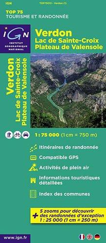 IGN 75 000 Touristische Wanderkarte 13 Verdon - Lac Ste-Croix - Plateau de Valensole (Ign Map)