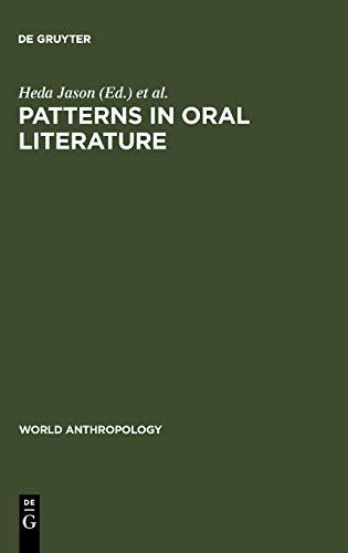 Patterns in Oral Literature (World Anthropology)